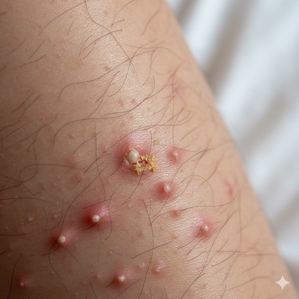 شکل عفونت ریشه مو یا فولیکولیت